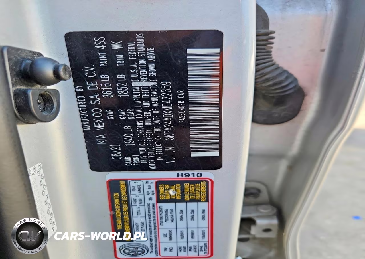 2021 Kia Rio Lx VIN:3KPA24ADXME422359 - 12