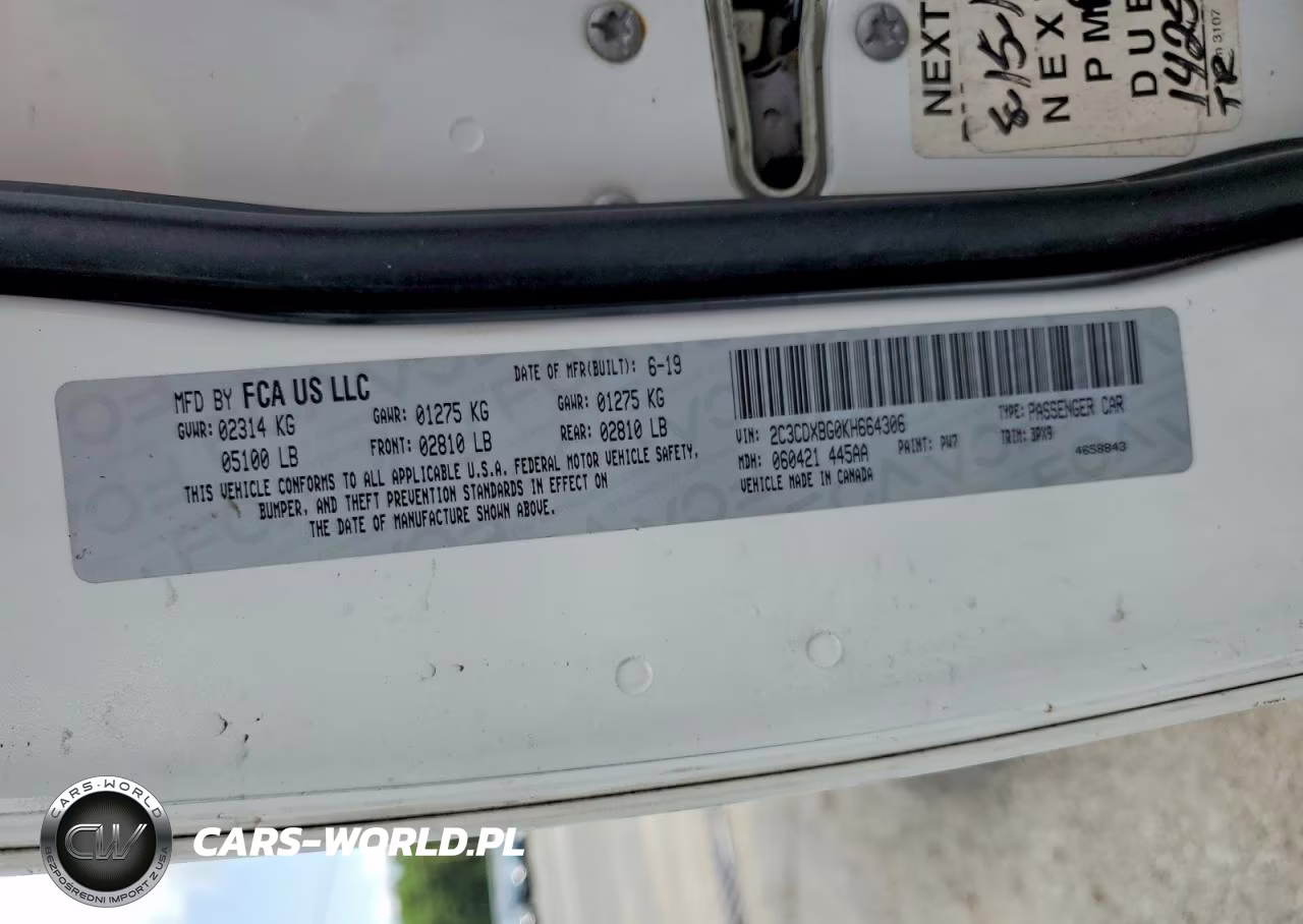 2019 Dodge Charger Sxt VIN:2C3CDXBG0KH664306 - 13