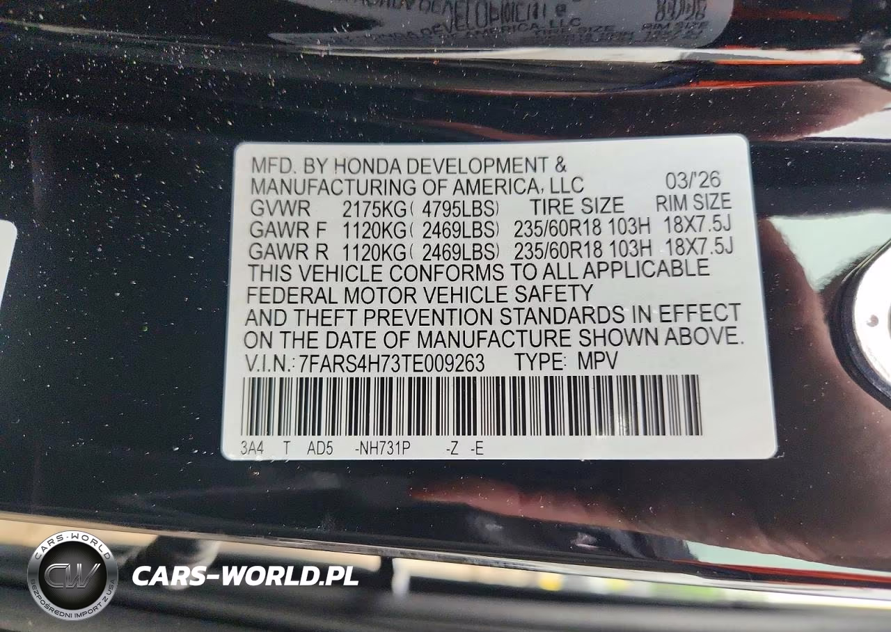 2026 Honda Cr-V Exl VIN:7FARS4H73TE009263 - 13