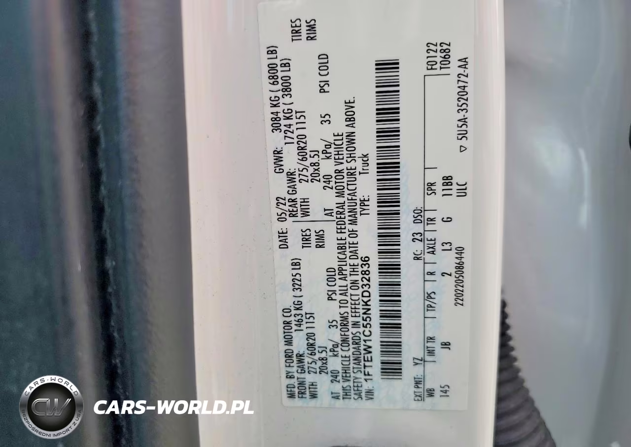 2022 Ford F150 Supercrew VIN:1FTEW1C55NKD32836 - 12