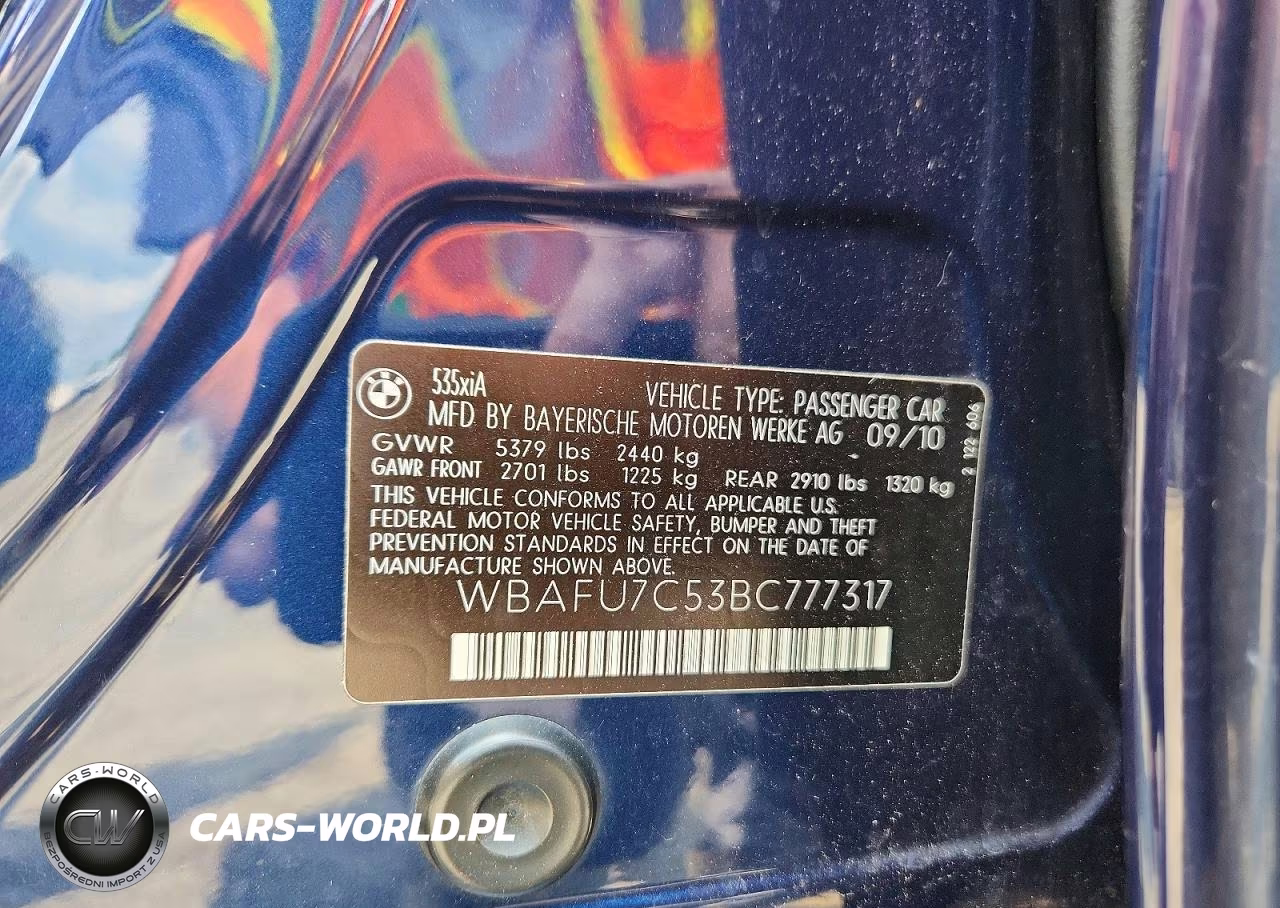 2011 BMW 535 Xi VIN:WBAFU7C53BC777317 - 12