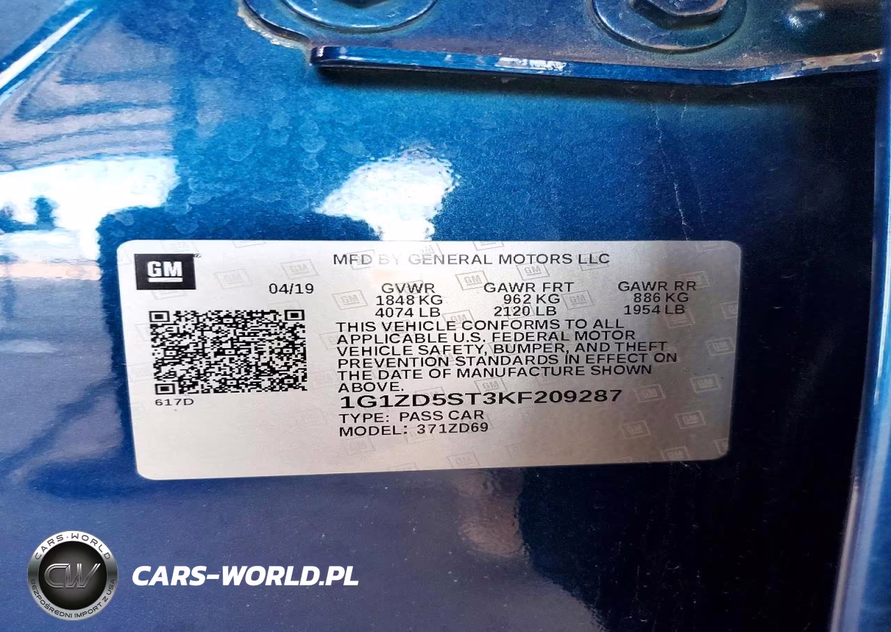 2019 Chevrolet Malibu Lt VIN:1G1ZD5ST3KF209287 - 13