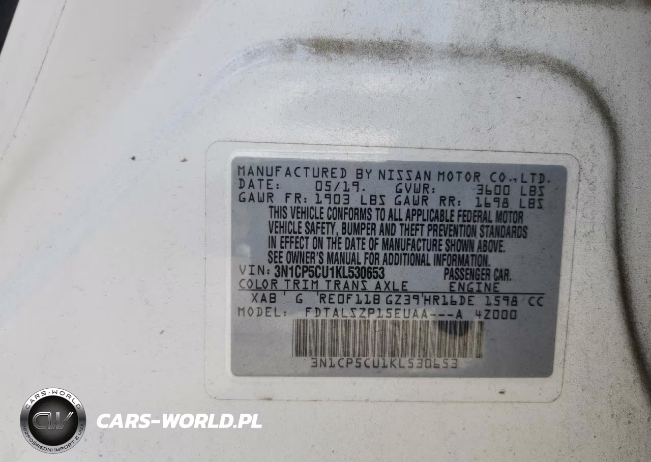 2019 Nissan Kicks Sv VIN:3N1CP5CU1KL530653 - 13