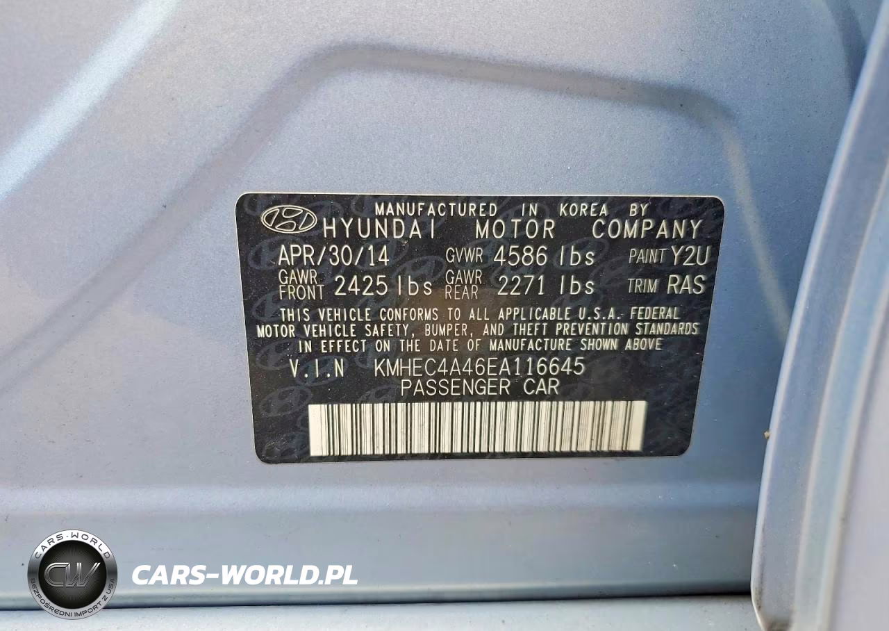 2014 Hyundai Sonata Hybrid VIN:KMHEC4A46EA116645 - 12