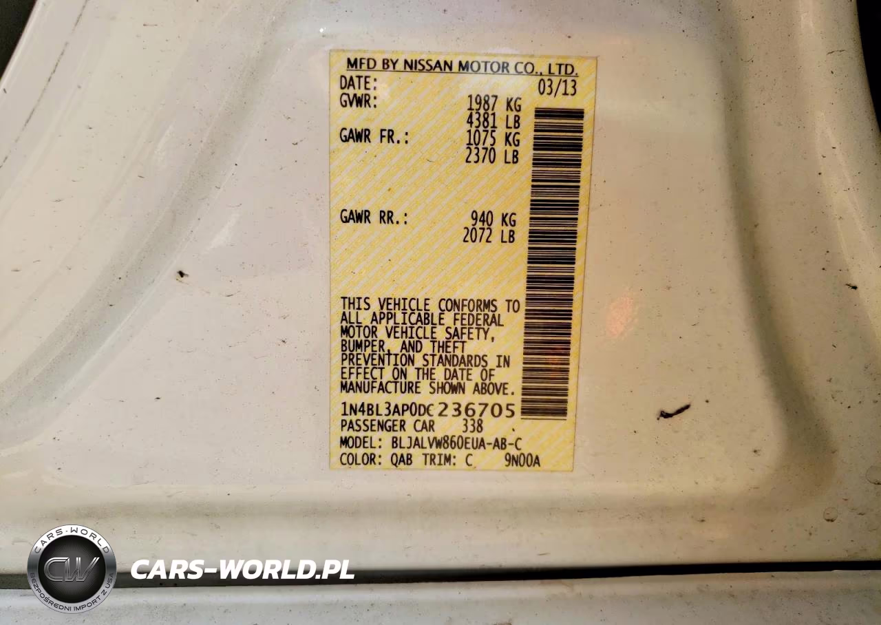 2013 Nissan Altima 3.5 S VIN:1N4BL3AP0DC236705 - 12