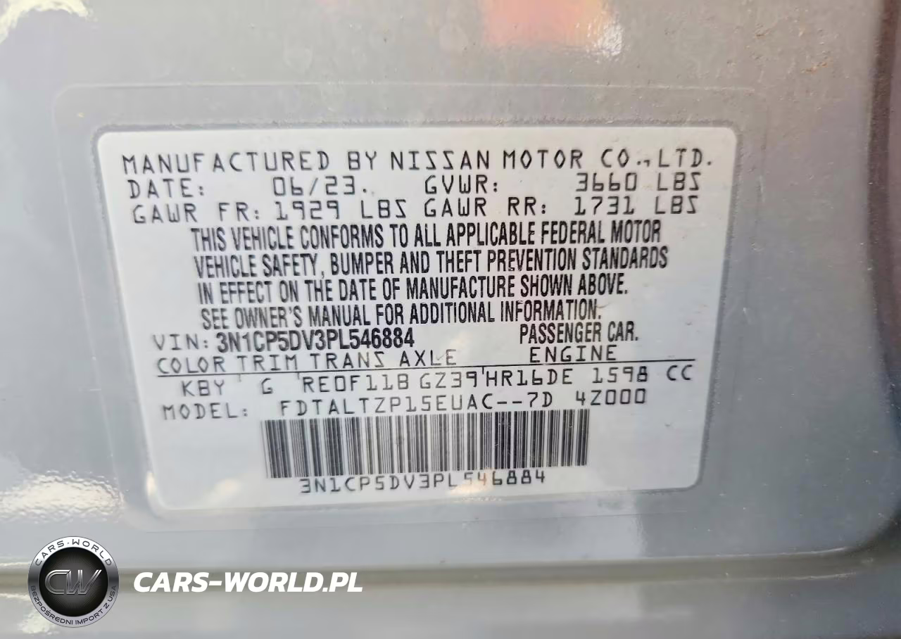 2023 Nissan Kicks Sr VIN:3N1CP5DV3PL546884 - 13