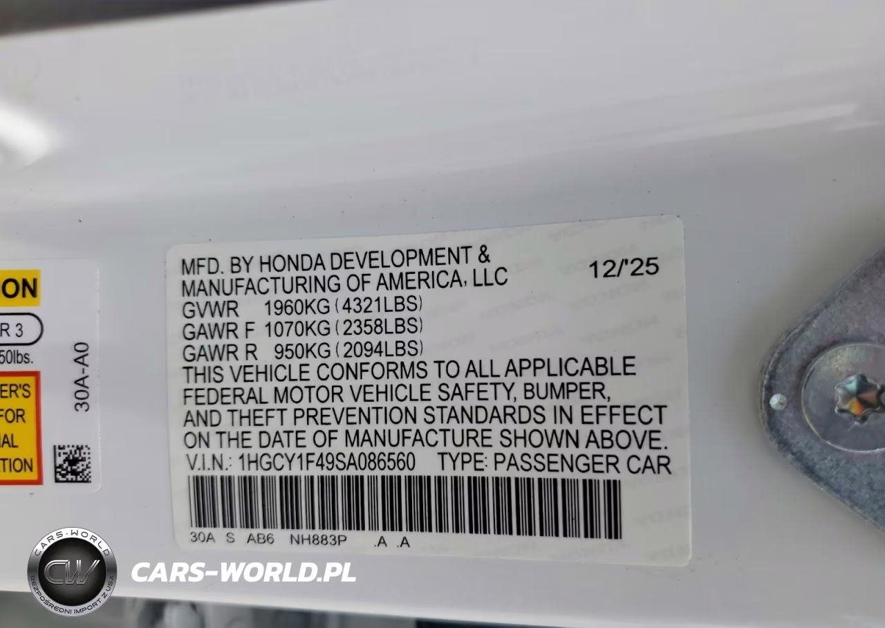 2025 Honda Accord Se VIN:1HGCY1F49SA086560 - 12