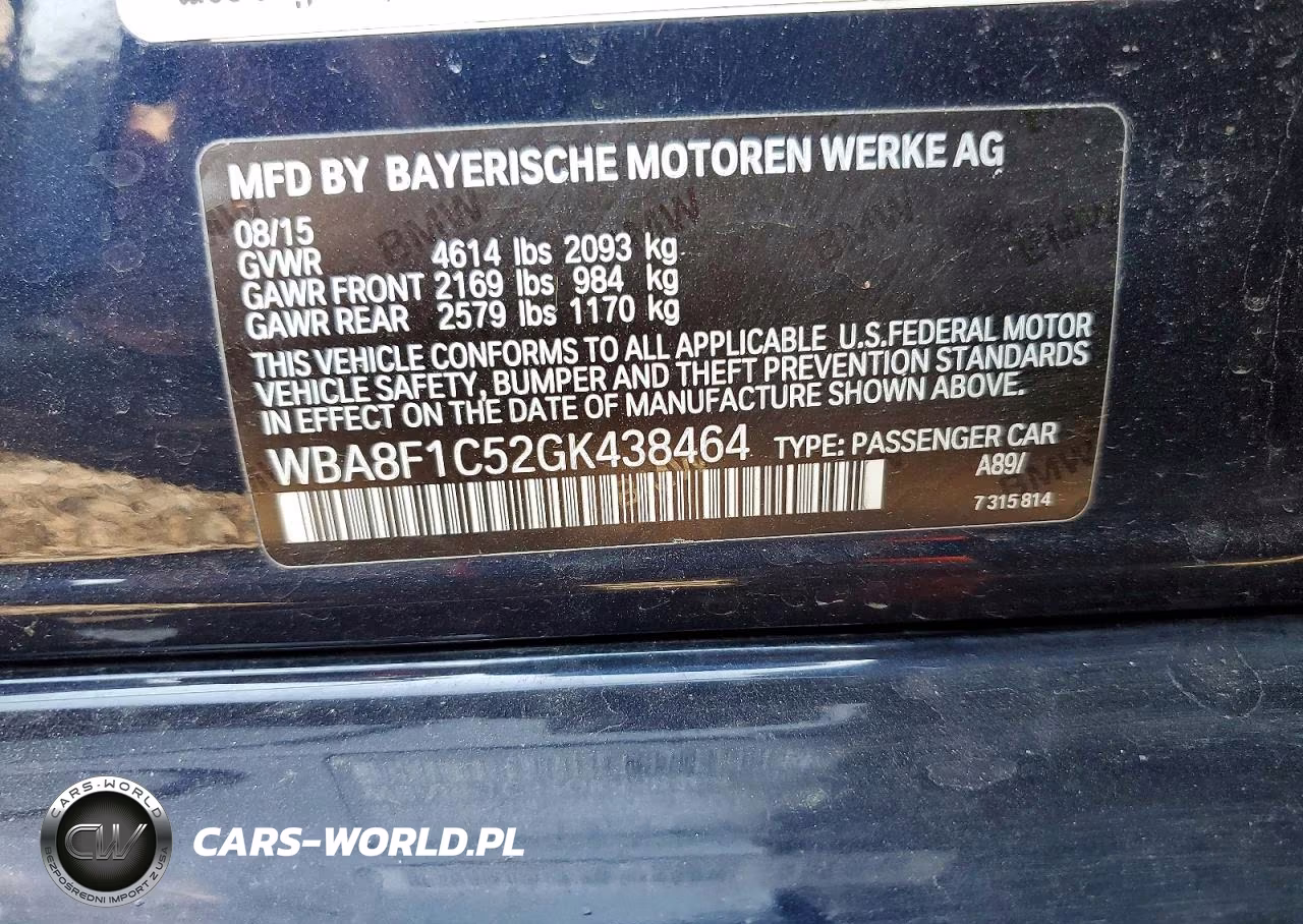 2016 BMW 328 D xDrive VIN:WBA8F1C52GK438464 - 12