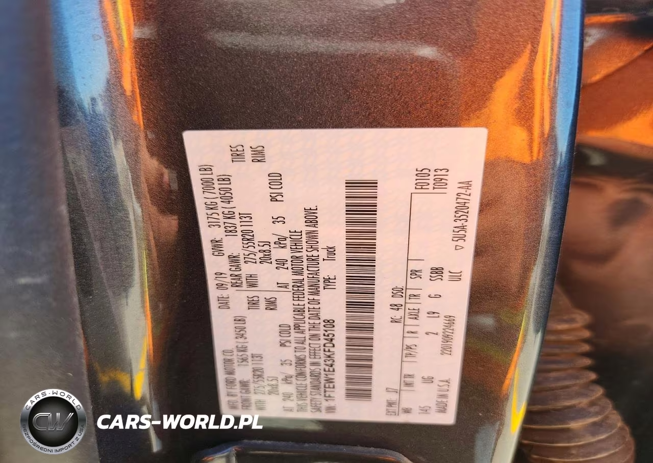 2019 Ford F150 Supercrew VIN:1FTEW1E43KFD45108 - 12
