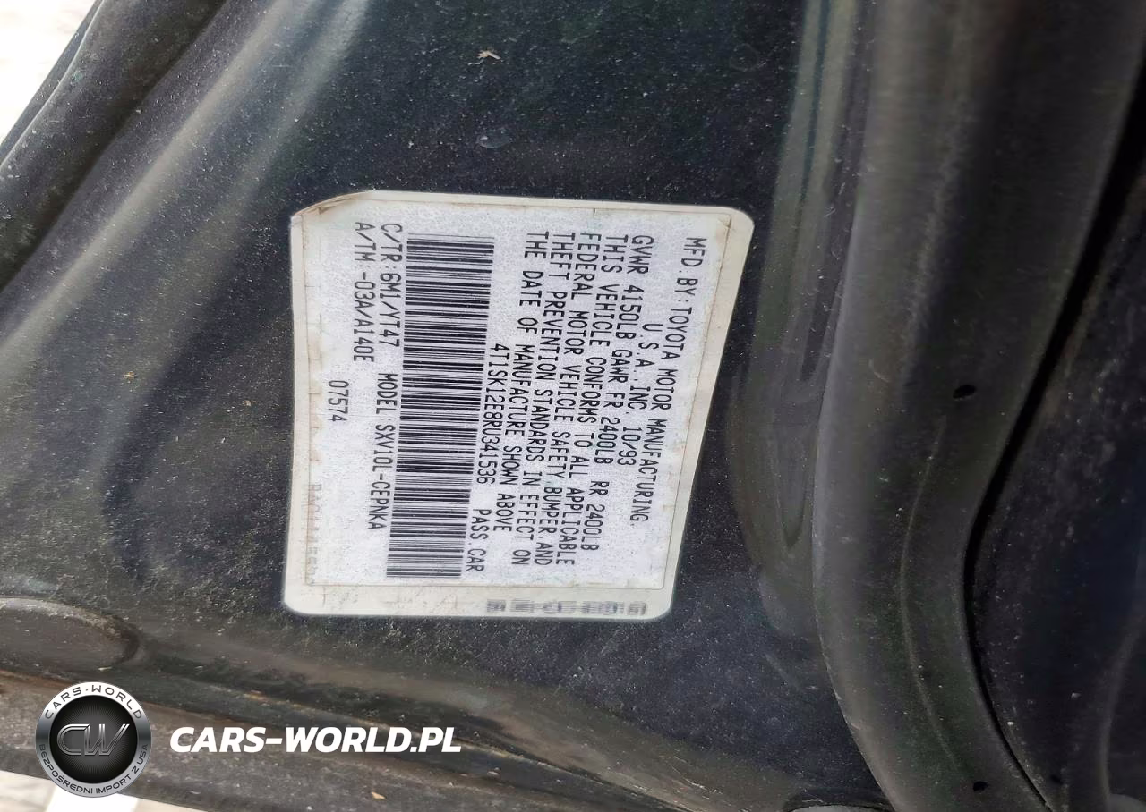 1994 Toyota Camry Le VIN:4T1SK12E8RU341536 - 12