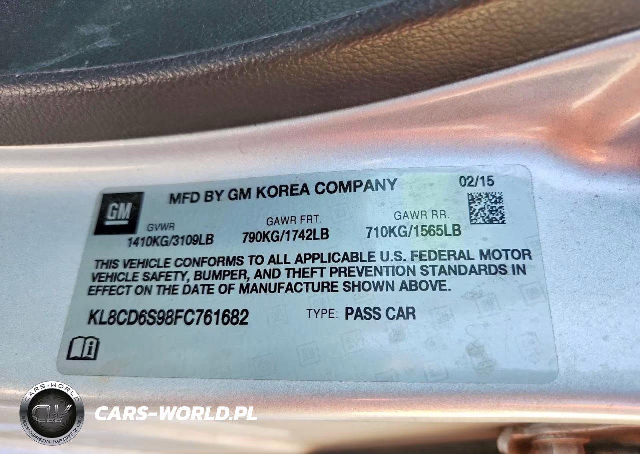 2015 Chevrolet Spark 1Lt VIN:KL8CD6S98FC761682 - 12