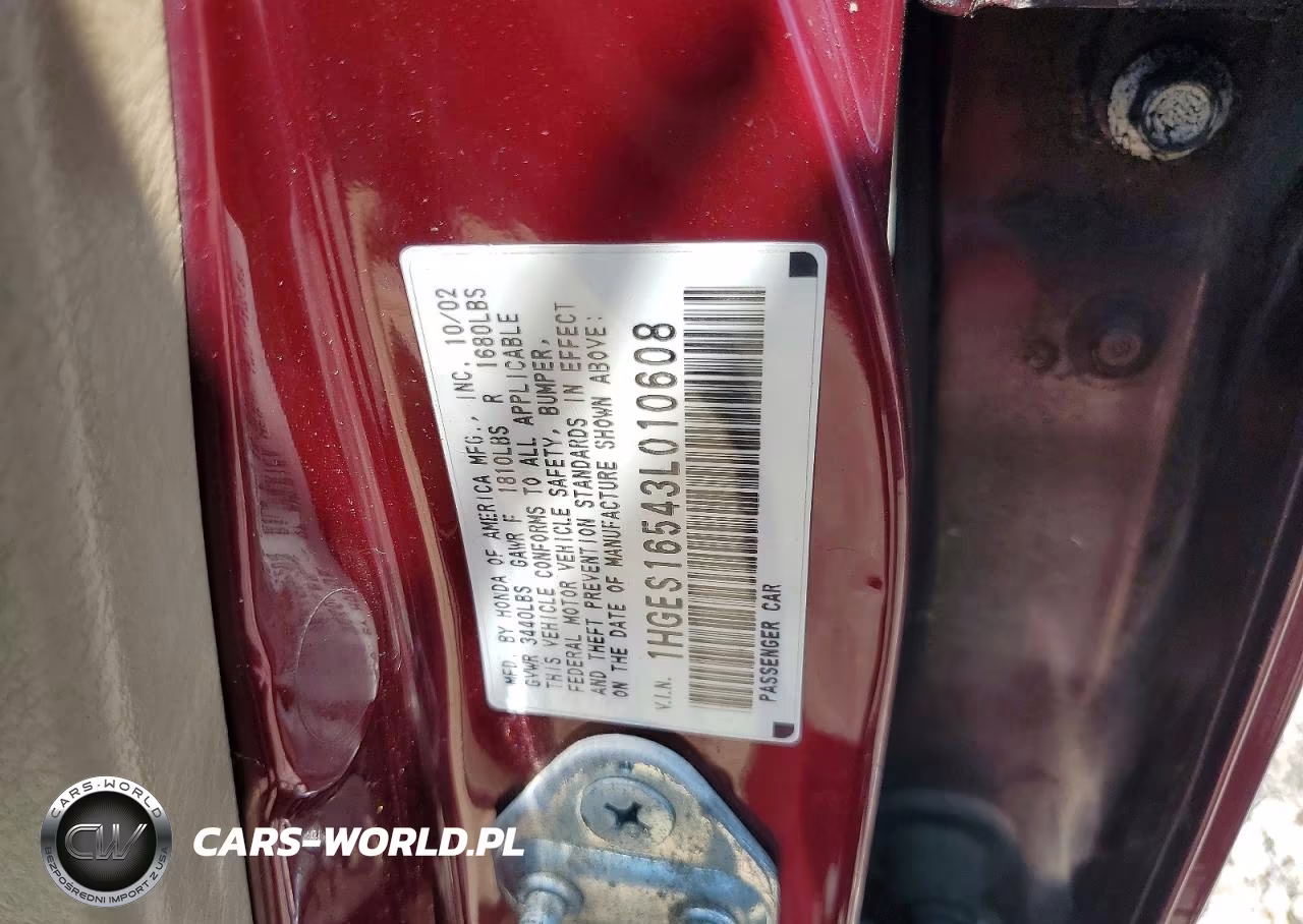 2003 Honda Civic Lx VIN:1HGES16543L010608 - 12