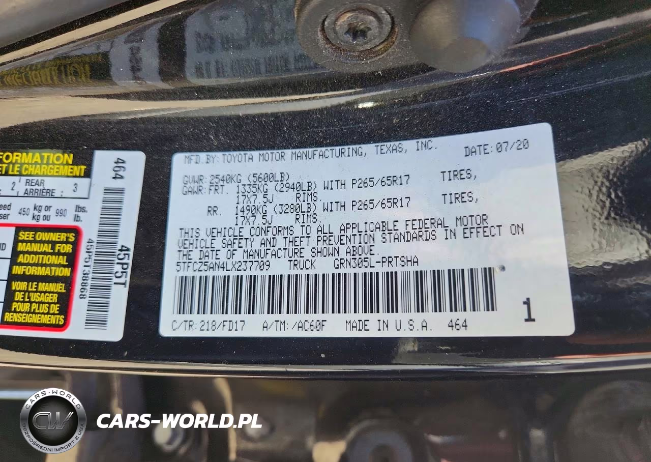2020 Toyota Tacoma Trd Sport VIN:5TFCZ5AN4LX237709 - 12