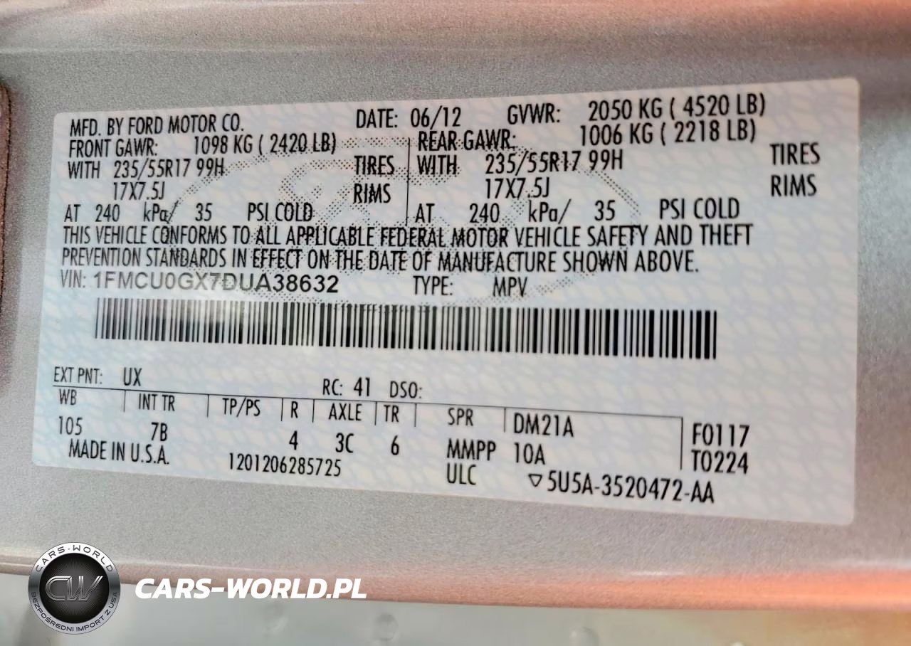 2013 Ford Escape Se VIN:1FMCU0GX7DUA38632 - 14