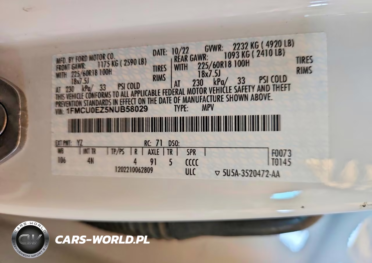 2022 Ford Escape Se VIN:1FMCU0EZ5NUB58029 - 13