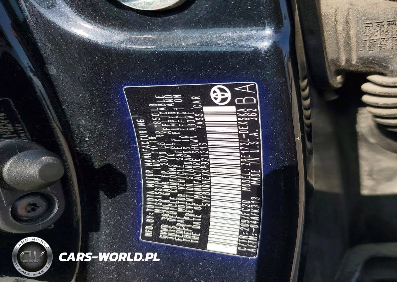 2019 Toyota Corolla Se VIN:5YFBURHEXKP921216 - 12