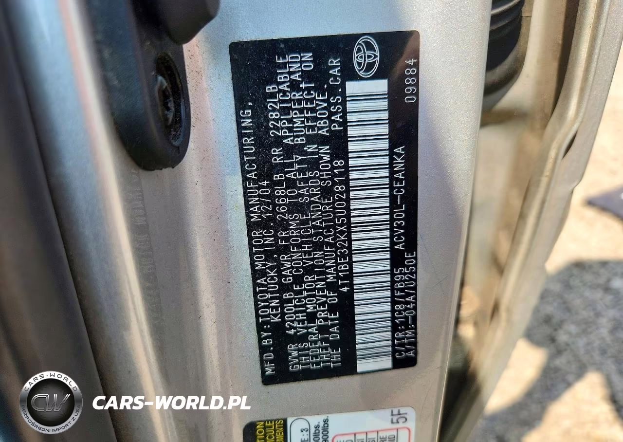 2005 Toyota Camry Le VIN:4T1BE32KX5U028118 - 13