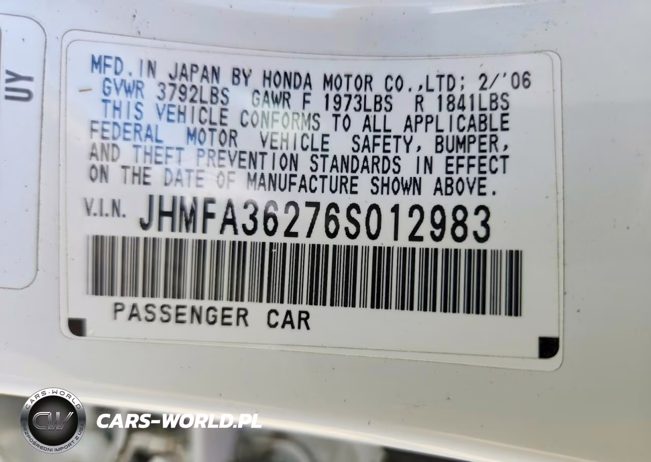 2006 Honda Civic Hybrid VIN:JHMFA36276S012983 - 12