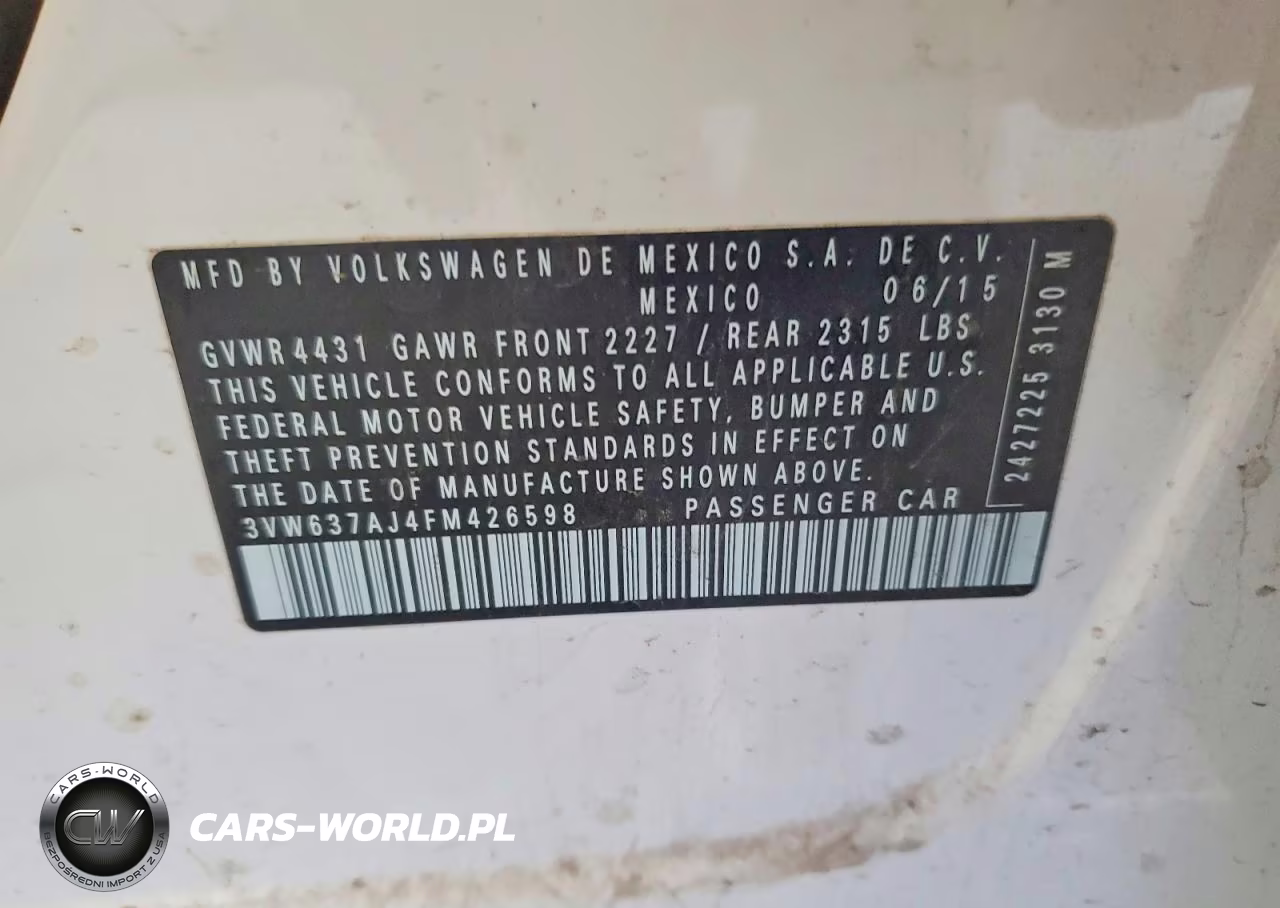 2015 Volkswagen Jetta Hybrid VIN:3VW637AJ4FM426598 - 12