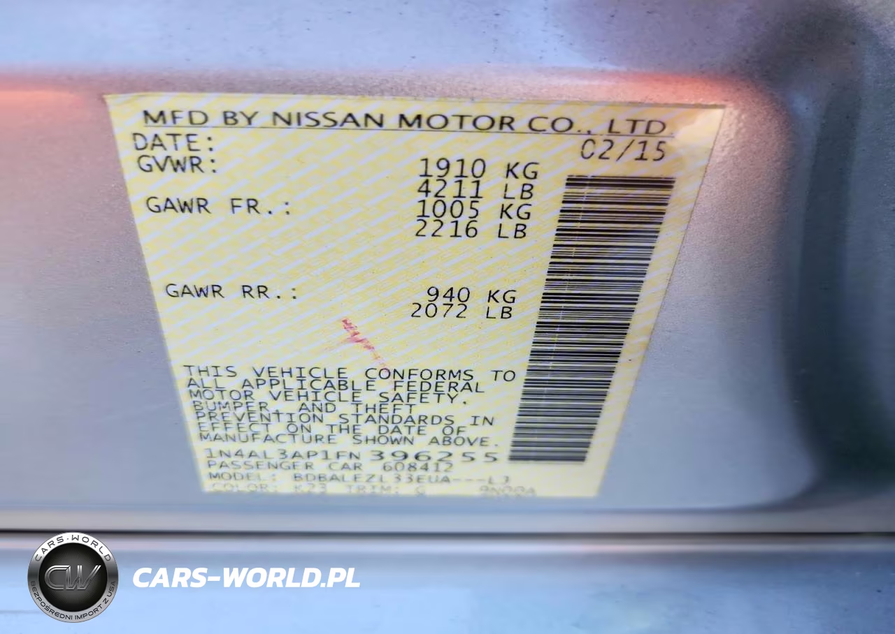 2015 Nissan Altima 2.5 S VIN:1N4AL3AP1FN396255 - 12