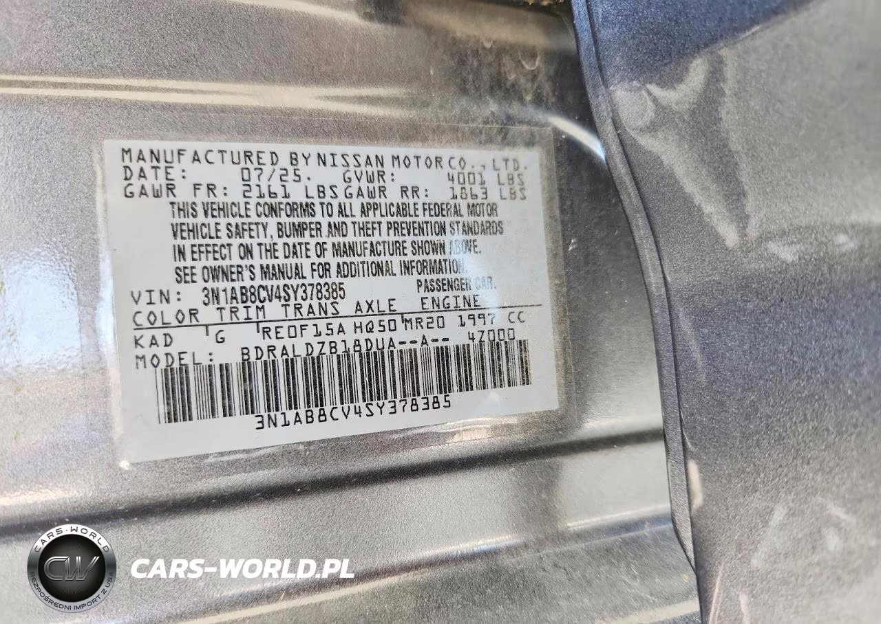 2025 Nissan Sentra Sv VIN:3N1AB8CV4SY378385 - 12