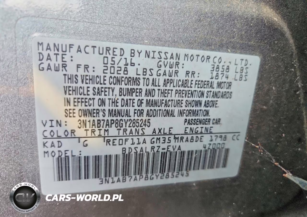 2016 Nissan Sentra Sr VIN:3N1AB7AP8GY285245 - 12