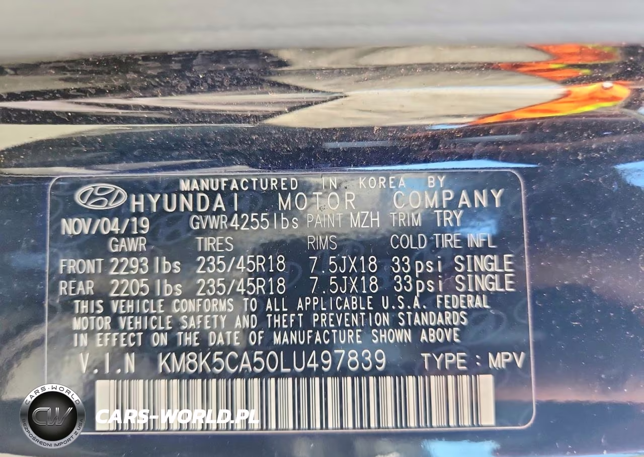 2020 Hyundai Kona Ultimate VIN:KM8K5CA50LU497839 - 13