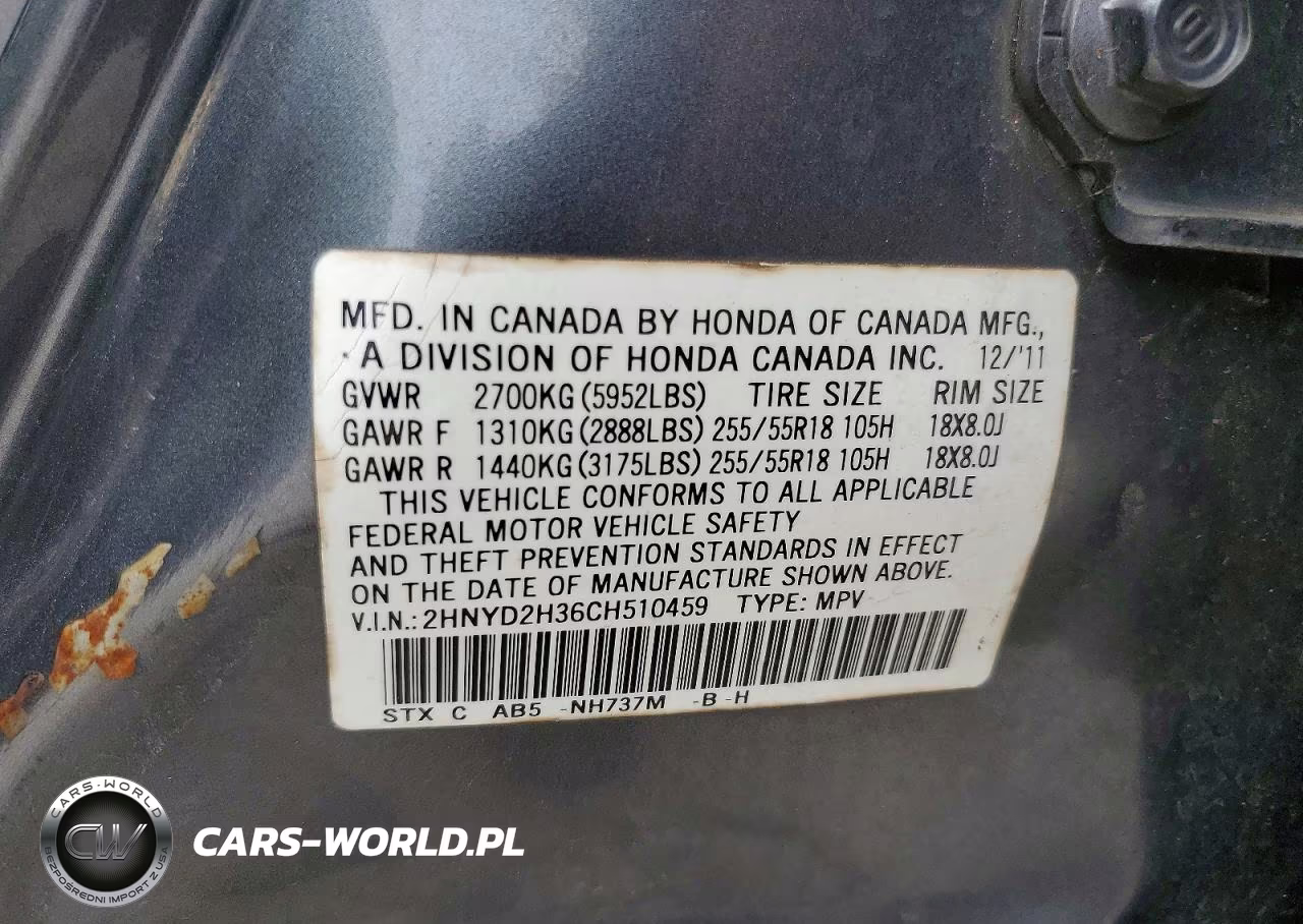 2012 Acura Mdx Technology VIN:2HNYD2H36CH510459 - 13