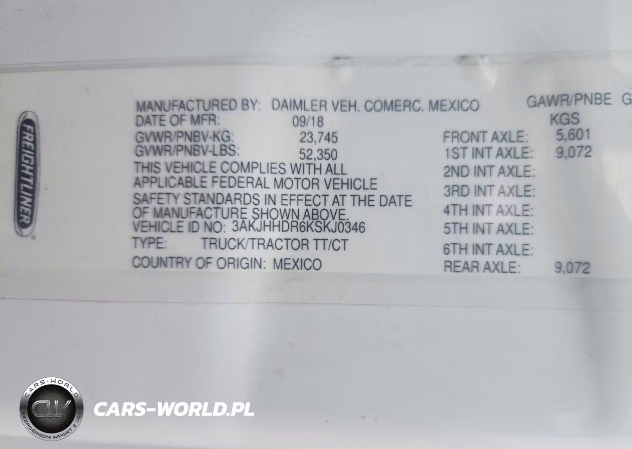 2019 Freightliner Cascadia 126 Semi Truck VIN:3AKJHHDR6KSKJ0346 - 12