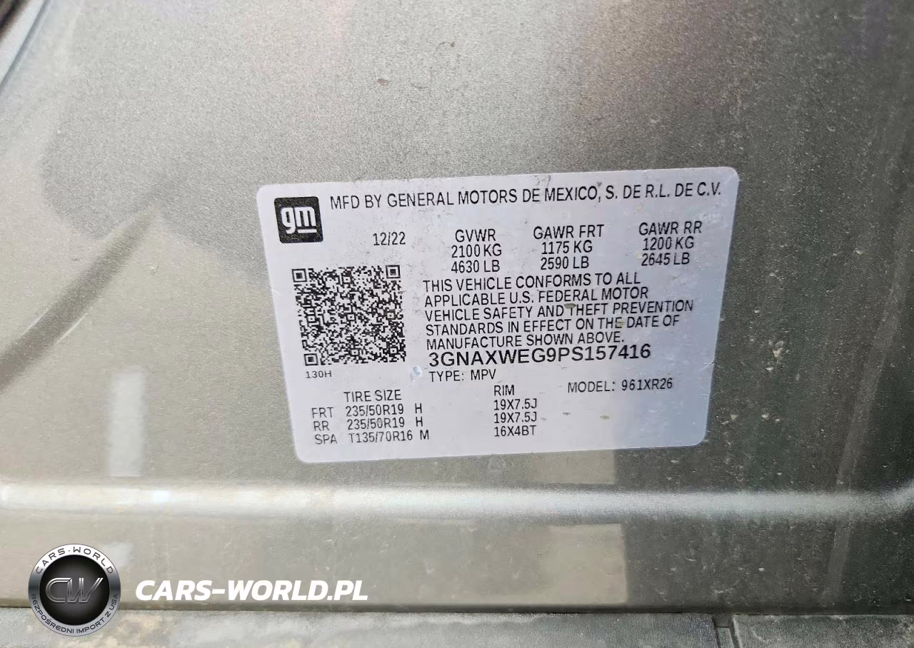 2023 Chevrolet Equinox Rs VIN:3GNAXWEG9PS157416 - 13