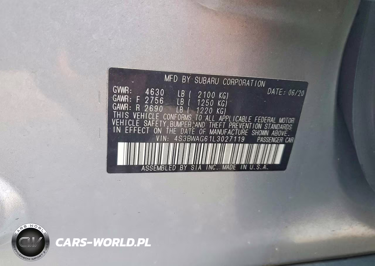 2020 Subaru Legacy Sport VIN:4S3BWAG61L3027119 - 12