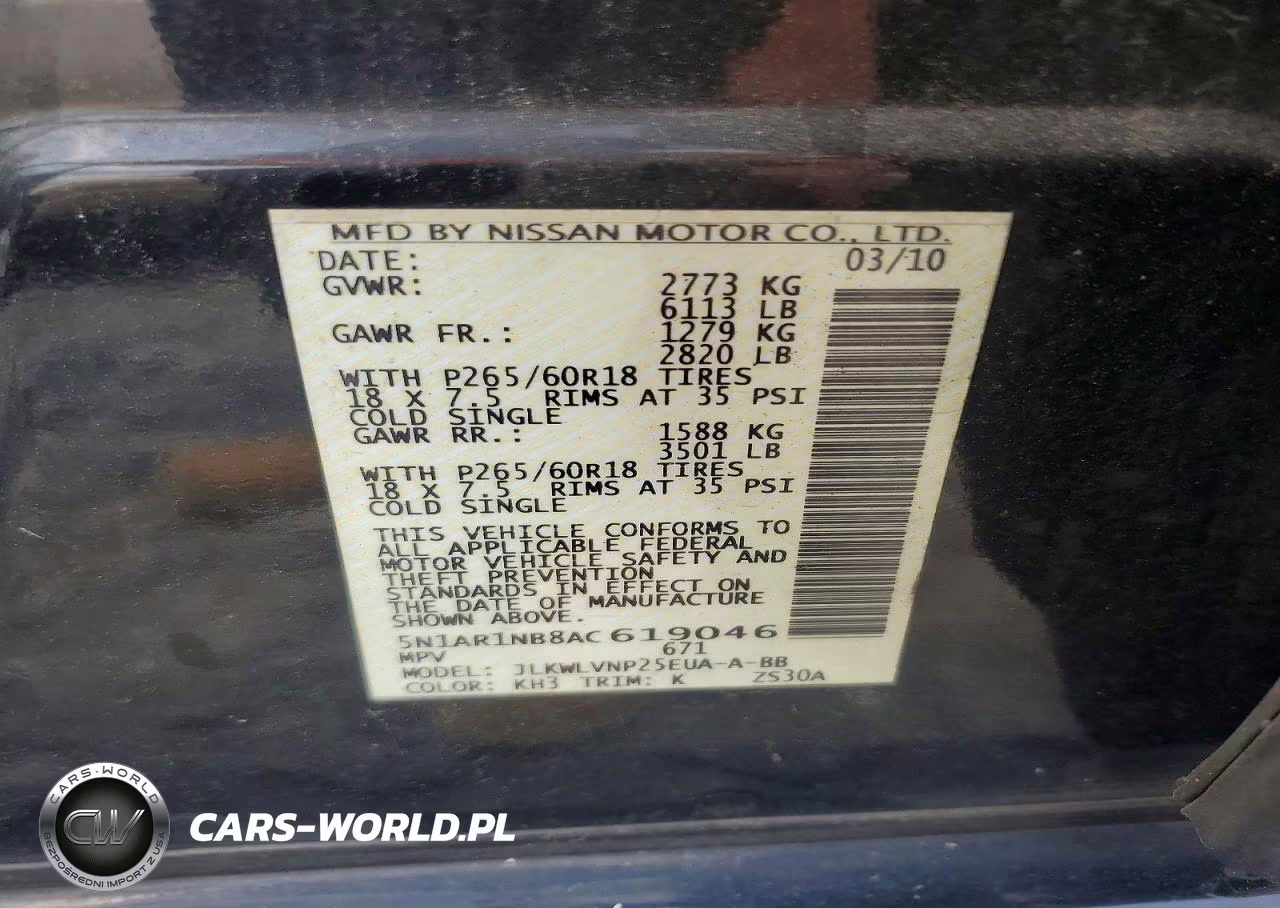 2010 Nissan Pathfinder S VIN:5N1AR1NB8AC619046 - 13