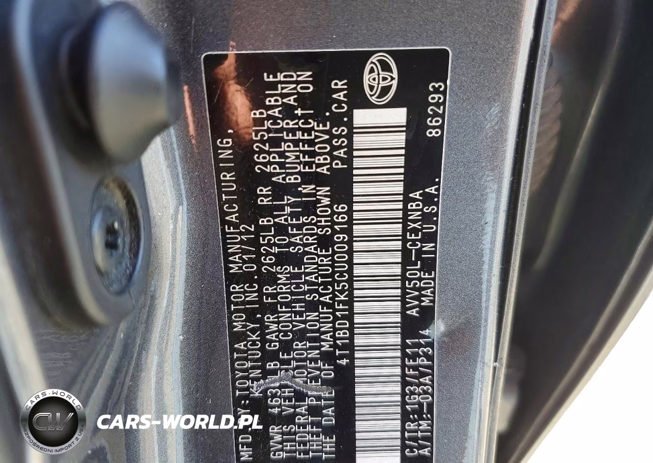 2012 Toyota Camry Hybrid Le VIN:4T1BD1FK5CU009166 - 13