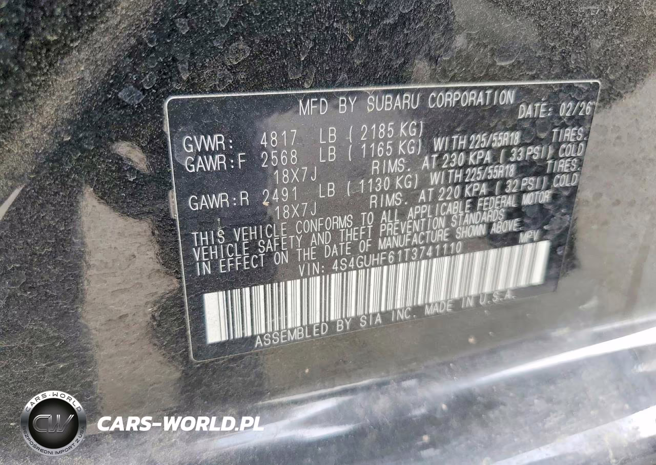 2026 Subaru Crosstrek Sport VIN:4S4GUHF61T3741110 - 12
