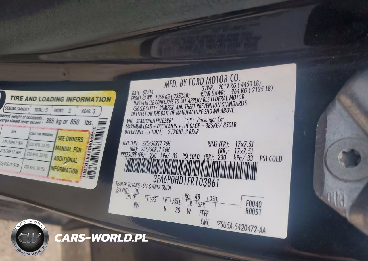 2015 Ford Fusion Se VIN:3FA6P0HD1FR103861 - 12