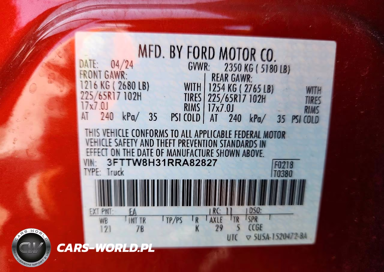 2024 Ford Maverick Xlt VIN:3FTTW8H31RRA82827 - 12