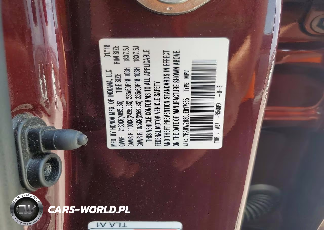2018 Honda Cr-V Exl VIN:7FARW2H80JE017965 - 13