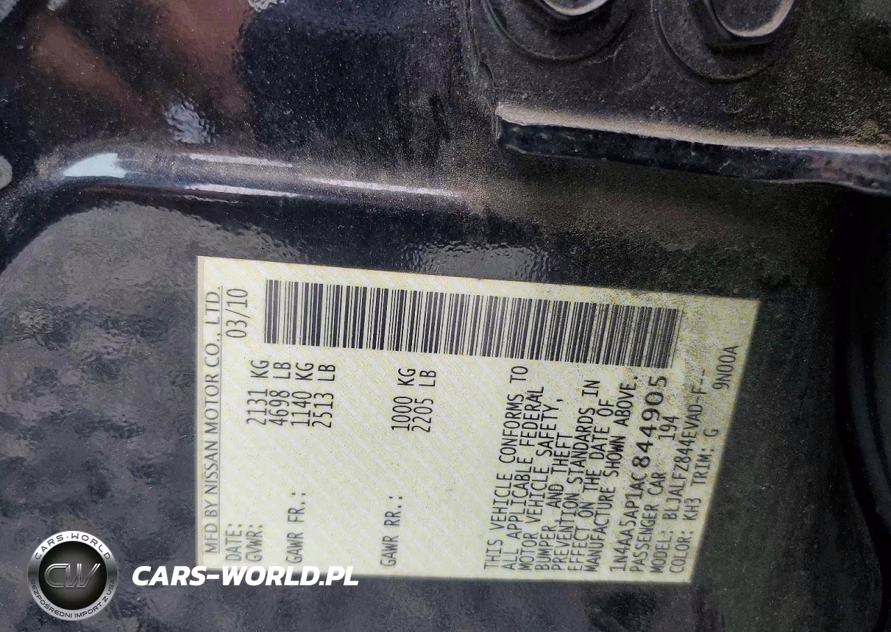 2010 Nissan Maxima 3.5 S VIN:1N4AA5AP1AC844905 - 12