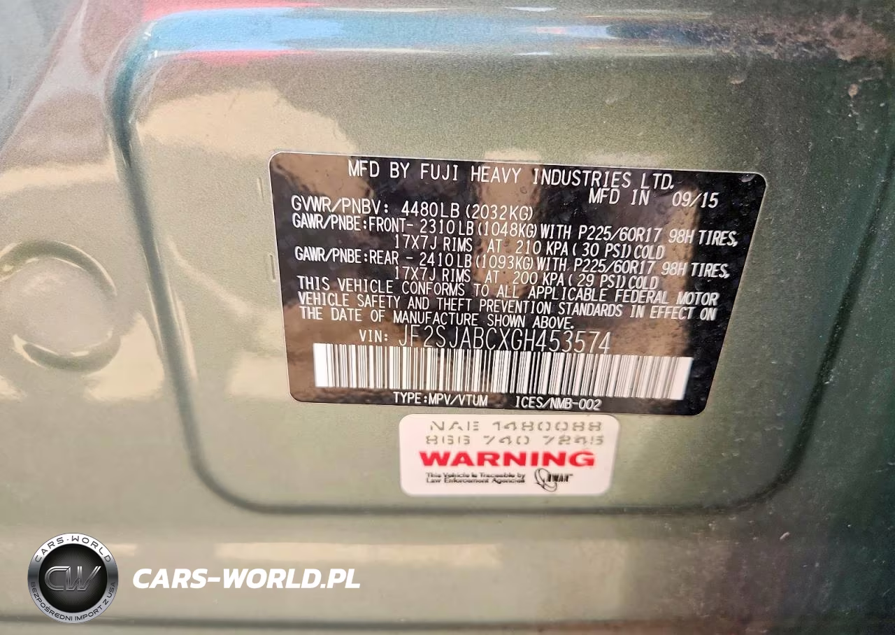 2016 Subaru Forester 2.5I VIN:JF2SJABCXGH453574 - 13