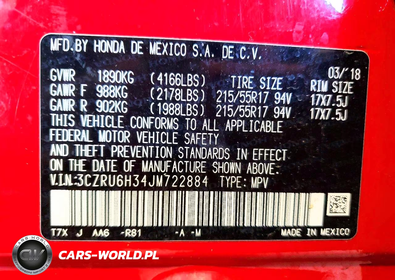 2018 Honda Hr-V Lx VIN:3CZRU6H34JM722884 - 13