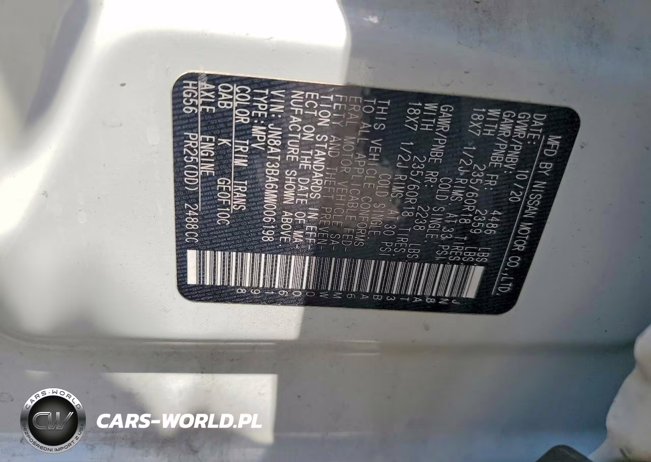 2021 Nissan Rogue Sv VIN:JN8AT3BA6MW006198 - 14