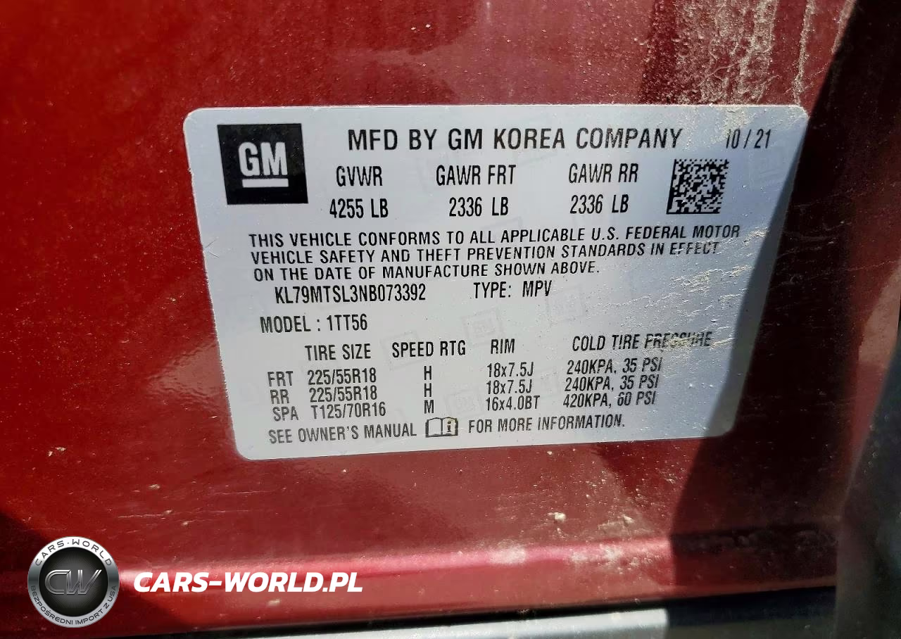 2022 Chevrolet Trailblazer Rs VIN:KL79MTSL3NB073392 - 13