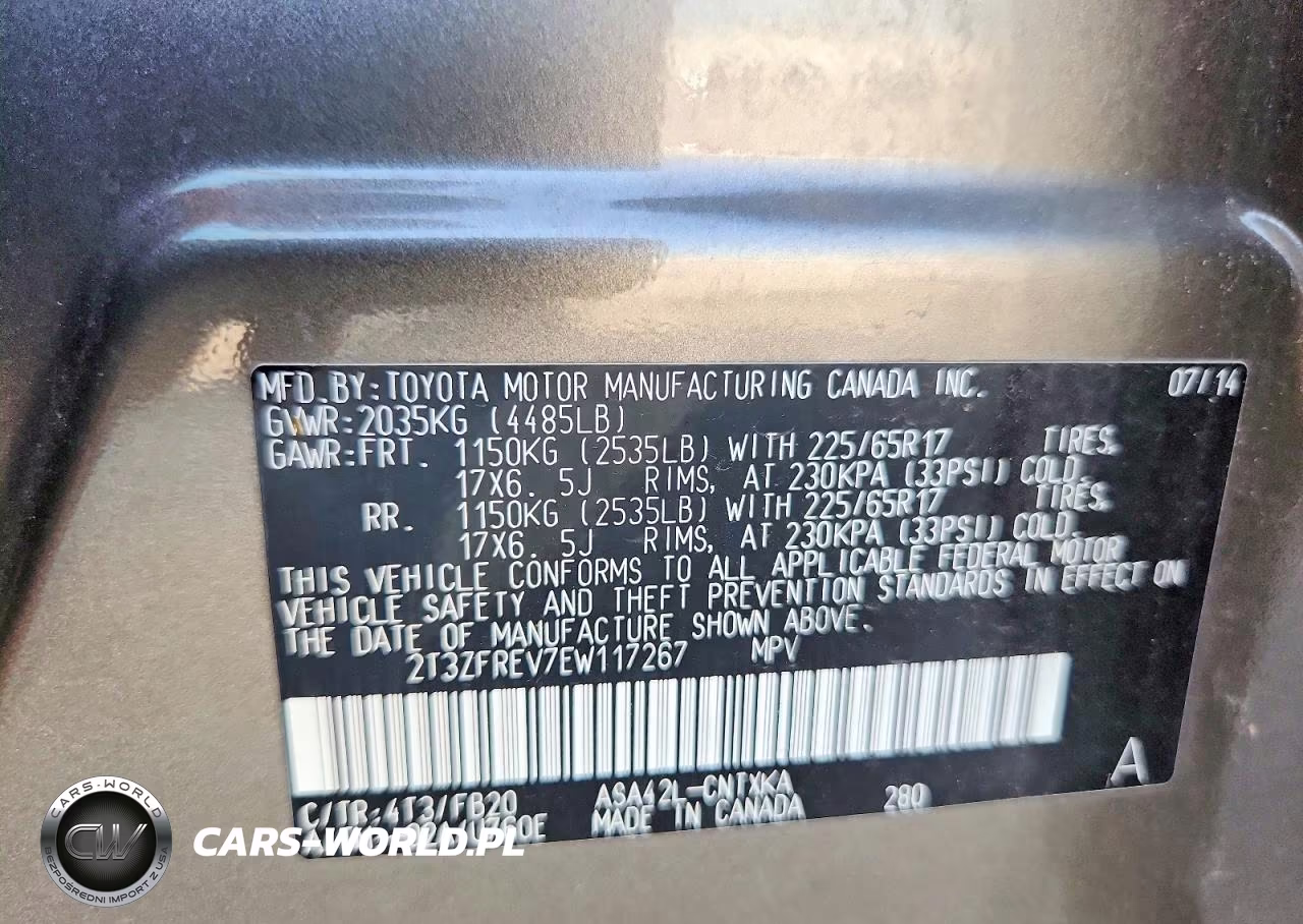 2014 Toyota Rav4 Le VIN:2T3ZFREV7EW117267 - 13