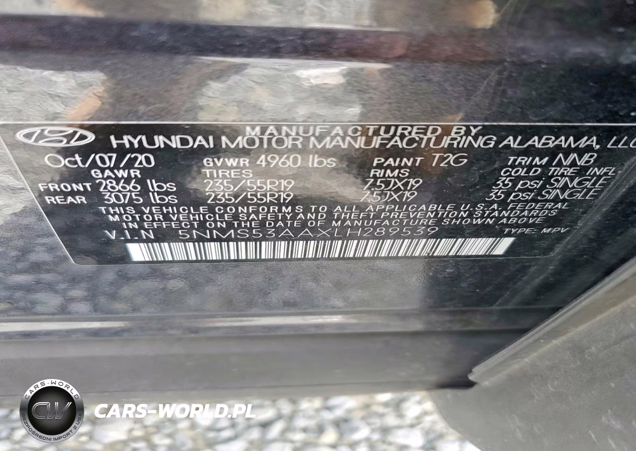 2020 Hyundai Santa Fe Limited 2.0T VIN:5NMS53AAXLH289539 - 13