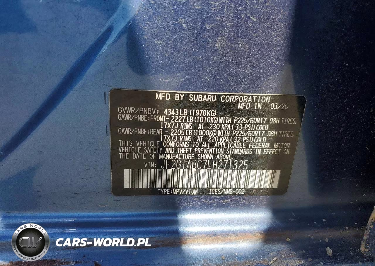 2020 Subaru Crosstrek VIN:JF2GTABC7LH271325 - 13
