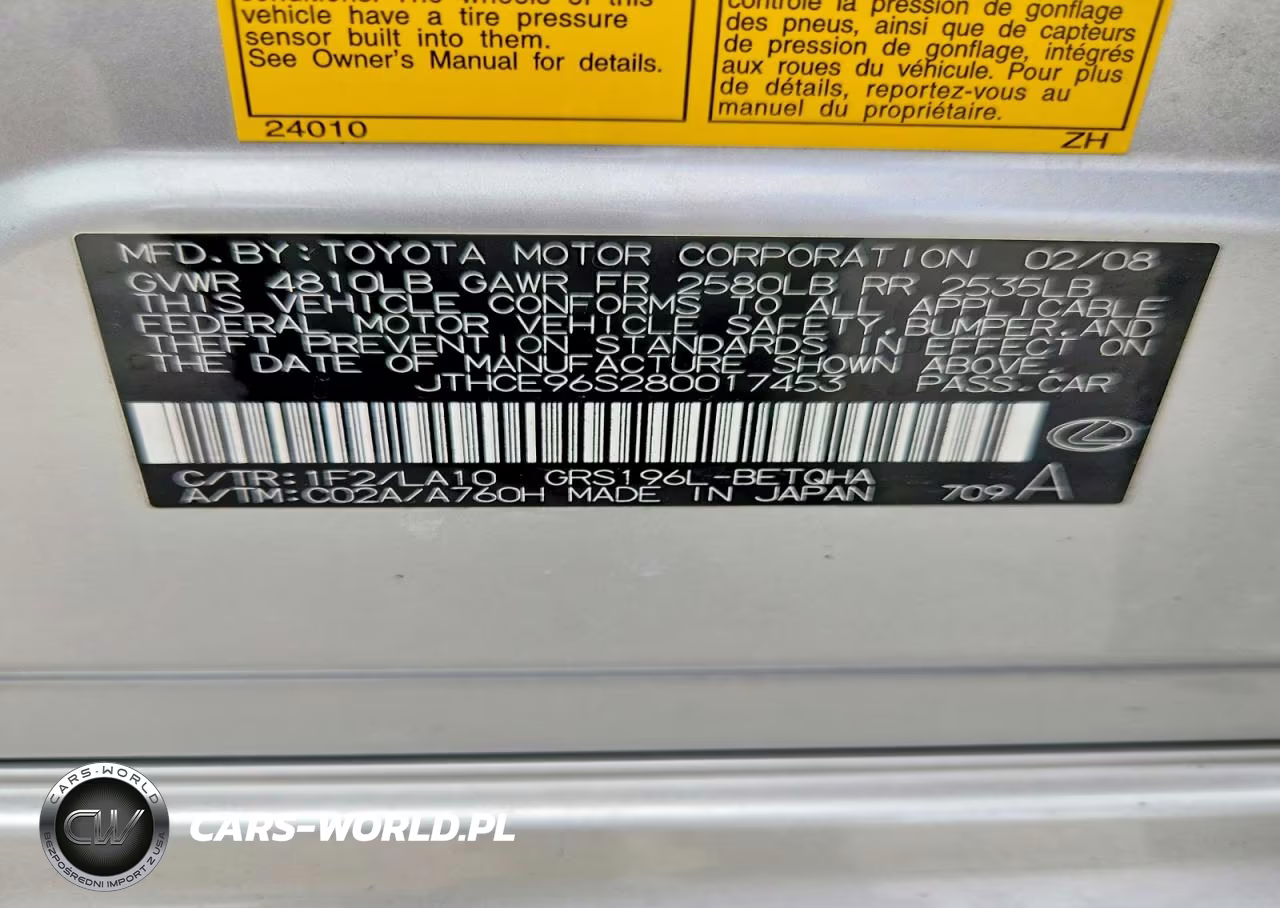 2008 Lexus Gs 350 VIN:JTHCE96S280017453 - 12