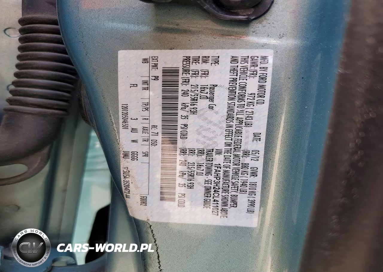2012 Ford Focus Sel VIN:1FAHP3H24CL411027 - 12