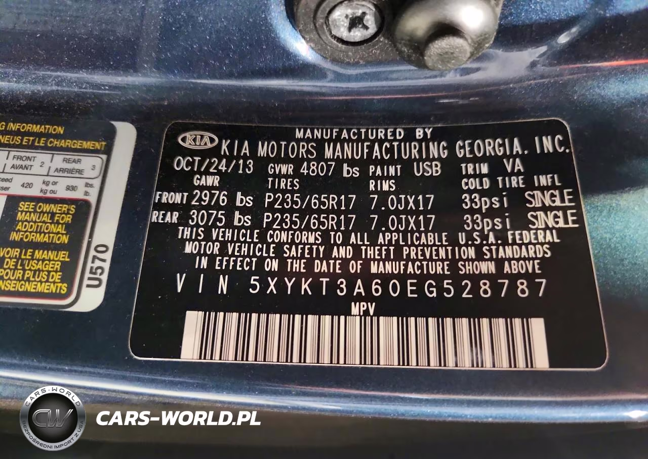2014 Kia Sorento Lx VIN:5XYKT3A60EG528787 - 13