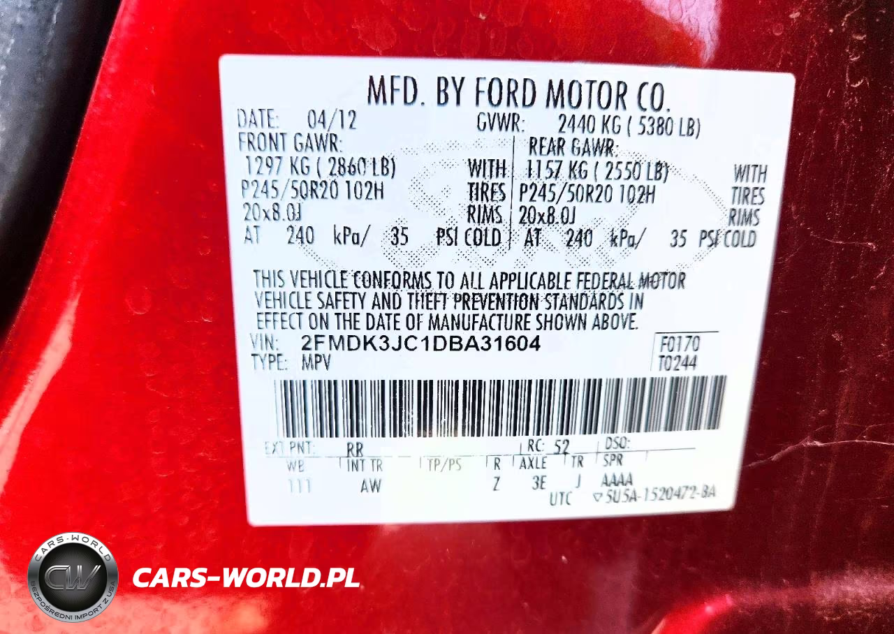 2013 Ford Edge Sel VIN:2FMDK3JC1DBA31604 - 13