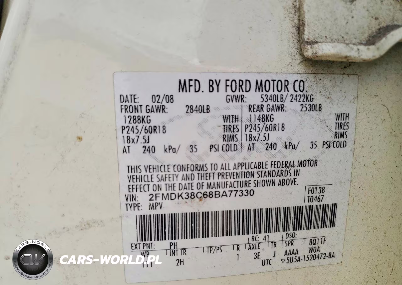 2008 Ford Edge Sel VIN:2FMDK38C68BA77330 - 13